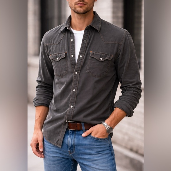 The Territory Ahead Other - The Territory Ahead Charcoal Button-Up Shirt